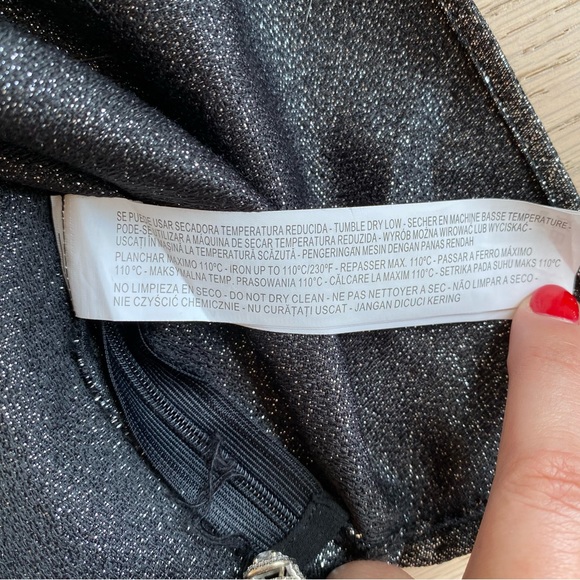 ZARA Metallic One Shoulder Top, Silver, Lined, Women's (US S) - Picture 15 of 16